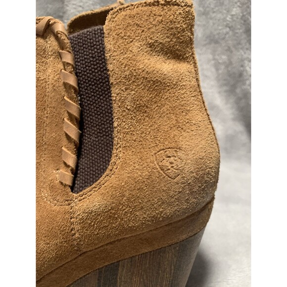 Ariat Women's Belle Wedge Bootie 8.5B Sand Tan Suede Western Chic Cowgirl Soho - Picture 7 of 16